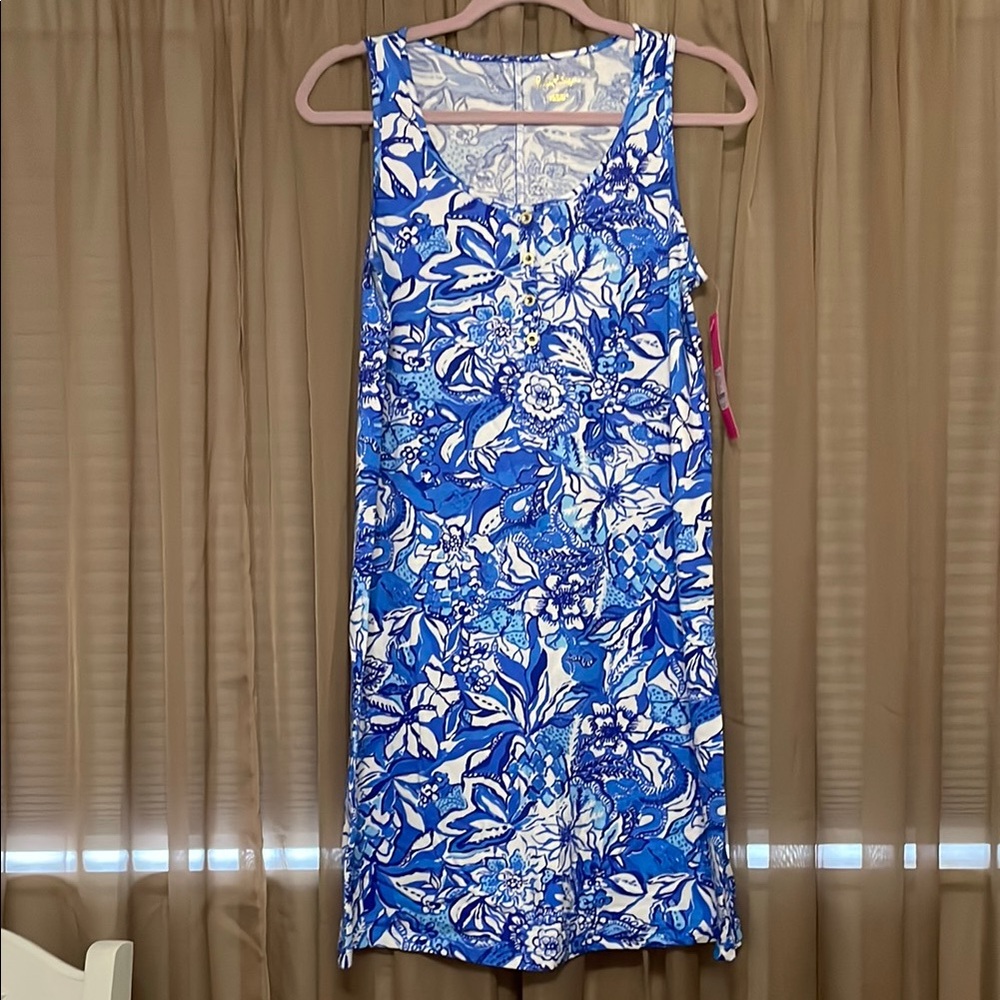 Lilly Pulitzer Blue and White Sleeveless Sundress